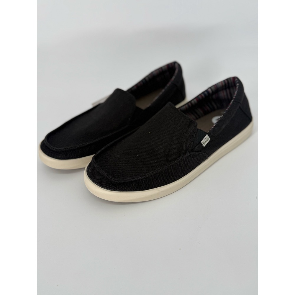 Sanuk Mens Sideline 2 Hemp Slip On Shoes Black‎ Size 14